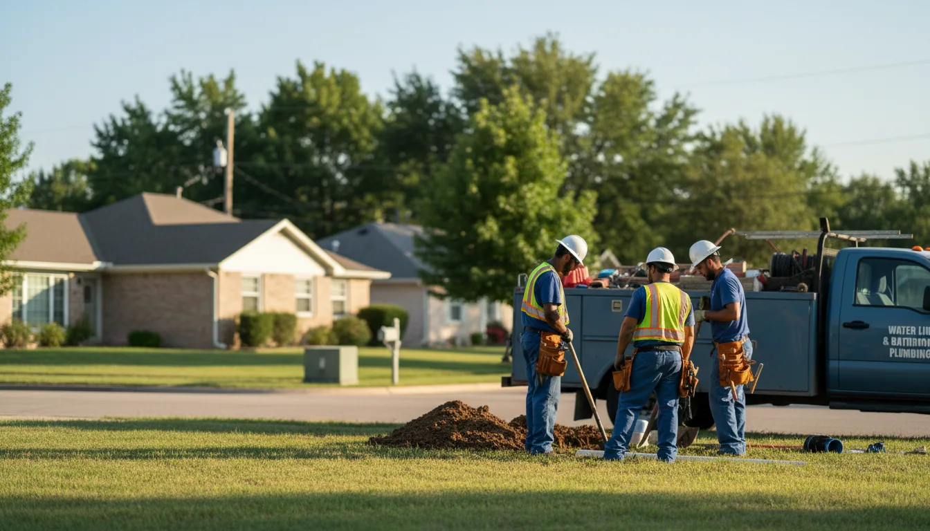 Residential water line and bathroom plumbing service in Topeka, KS